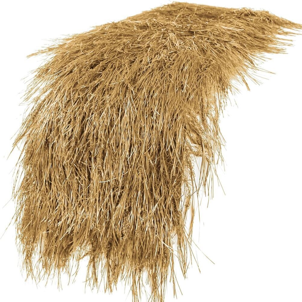 Faux Thatch Straw Table Runner 36 Inches Long, Yellow Hay Grass for Western Cowb